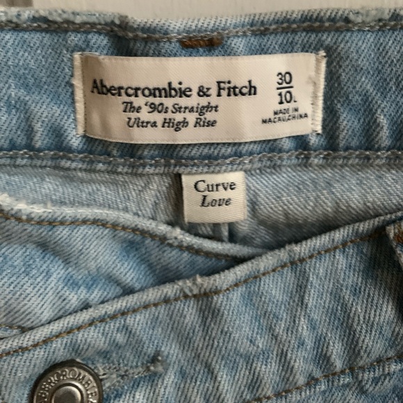 Abercrombie & Fitch The 90’s Straight Ultra High Rise Criss Cross Waist Size 30 - Picture 3 of 6